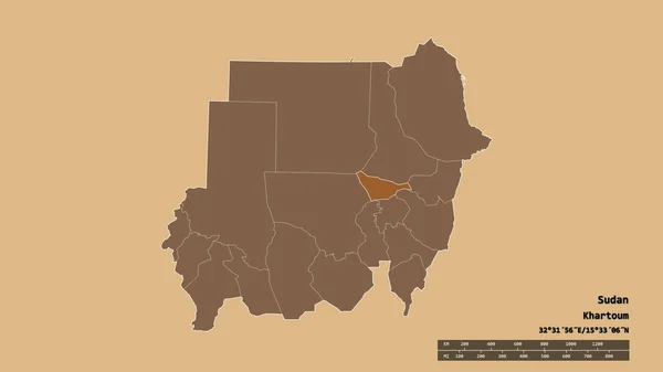 Спустошена Форма Судану Столицею Основним Регіональним Поділом Відокремленою Територією Хартум — стокове фото
