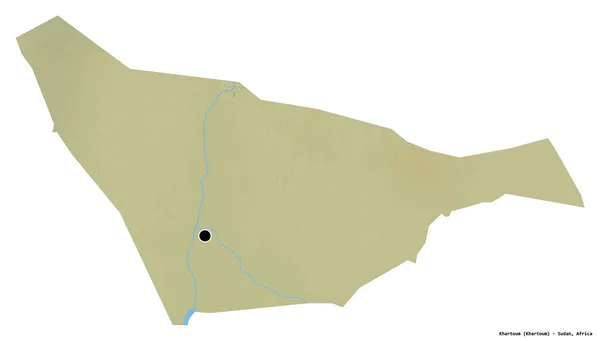 Vorm Van Khartoem Soedan Met Hoofdstad Geïsoleerd Witte Achtergrond Topografische — Stockfoto