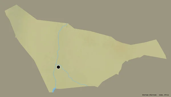 Форма Хартум Штат Судан Своєю Столицею Ізольованою Твердому Кольоровому Тлі — стокове фото