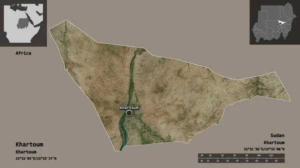 Forma Jartum Estado Sudán Capital Escala Distancia Vistas Previas Etiquetas —  Fotos de Stock