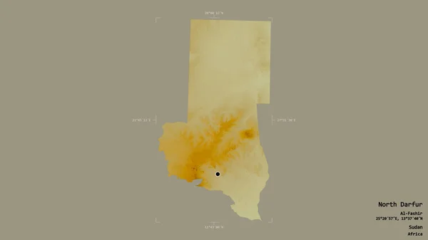 Zona Darfur Del Norte Estado Sudán Aislada Sobre Sólido Fondo —  Fotos de Stock