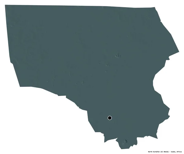 Forme Kurdufan Nord État Soudan Avec Capitale Isolée Sur Fond — Photo
