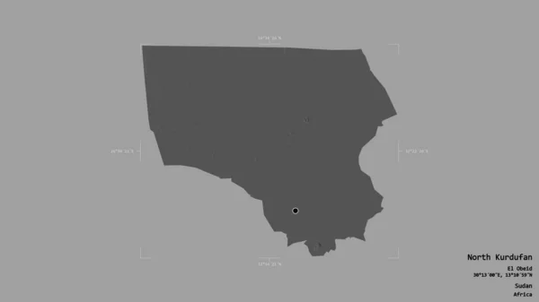 Район Северный Курдуфан Штат Судан Изолирован Твёрдом Фоне Геометрической Коробке — стоковое фото