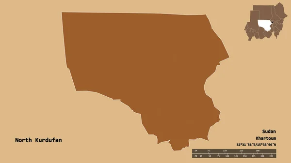 Tvar Severního Kurdufánu Státu Súdán Jeho Hlavním Městem Izolovaným Pevném — Stock fotografie
