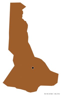 Sudan Eyaleti 'nin başkenti Nil Nehri' nin beyaz arka planda izole edilmiş hali. Desenli dokuların bileşimi. 3B görüntüleme