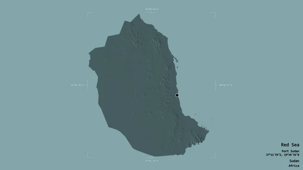 Zona Del Mar Rojo Estado Sudán Aislada Sobre Fondo Sólido — Foto de Stock