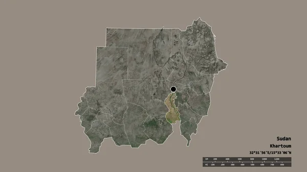 Forma Desnaturalizada Sudán Con Capital División Regional Principal Zona Separada —  Fotos de Stock
