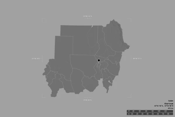 Територія Судану Ізольована Твердому Тлі Геотермальному Обмежувальному Ящику Головний Регіональний — стокове фото