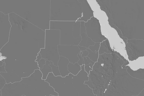 Erweitertes Gebiet Des Sudan Mit Länderumrissen Internationalen Und Regionalen Grenzen — Stockfoto