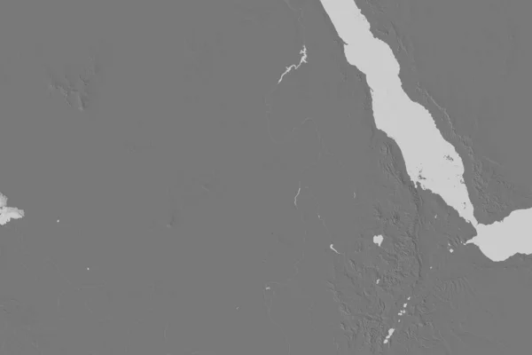 Zona Extendida Sudán Mapa Elevación Bilevel Renderizado — Foto de Stock