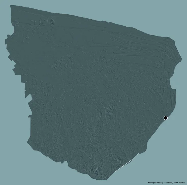Σχήμα Του Marowijne Περιοχή Του Σουρινάμ Την Πρωτεύουσά Του Απομονώνονται — Φωτογραφία Αρχείου