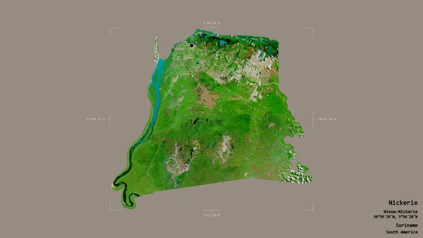Área Nickerie Distrito Surinam Aislada Sobre Fondo Sólido Una Caja — Foto de Stock