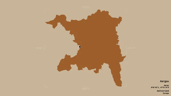 Район Аргау Кантон Швейцарии Изолирован Твёрдом Фоне Геометрической Коробке Метки — стоковое фото
