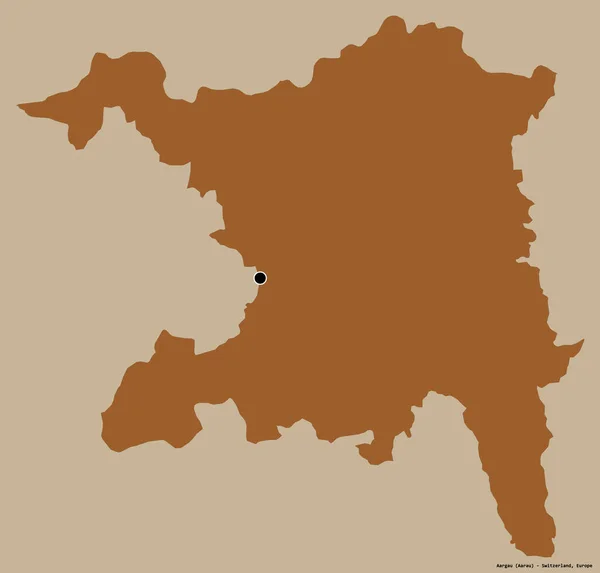 Форма Ааргау Кантона Швейцария Столицей Изолированы Твердом Цветном Фоне Состав — стоковое фото
