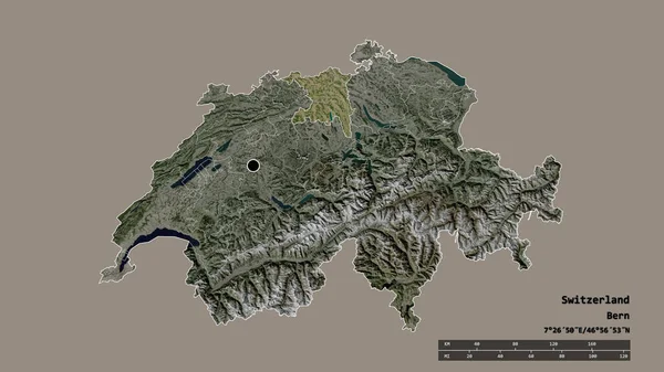 Ослабленный Облик Швейцарии Столицей Основным Региональным Делением Отделенной Областью Ааро — стоковое фото
