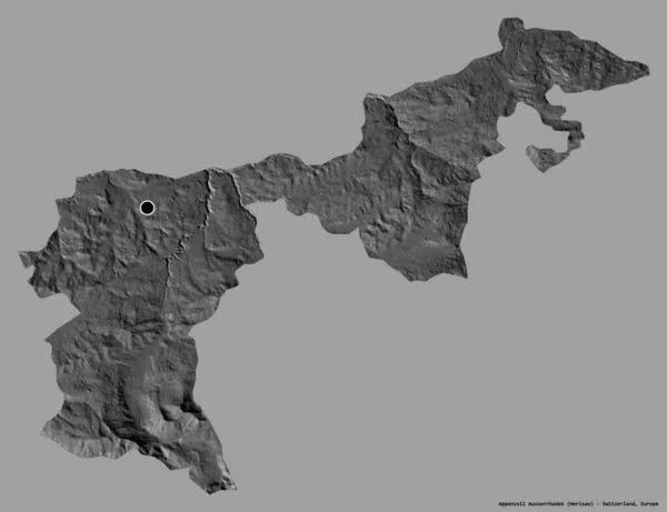 Forma Appenzell Ausserrhoden Cantone Della Svizzera Con Sua Capitale Isolata — Foto Stock