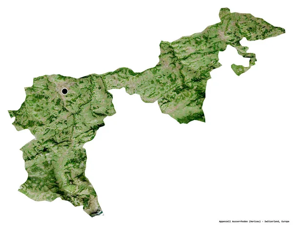 Form Appenzell Ausserrhoden Kantonen Schweiz Med Huvudstaden Isolerad Vit Bakgrund — Stockfoto