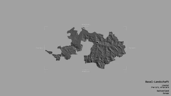Obszar Bazylea Landschaft Kanton Szwajcarii Odizolowany Solidnym Tle Georeferencyjnej Skrzynce — Zdjęcie stockowe