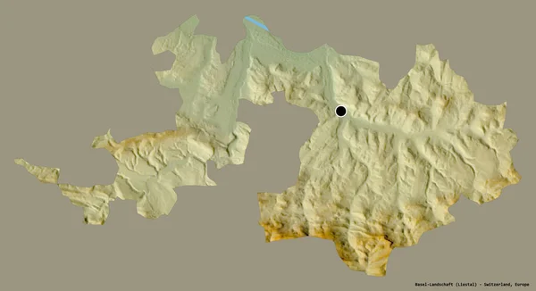 Forma Basilea Landschaft Cantón Suiza Con Capital Aislada Sobre Fondo — Foto de Stock