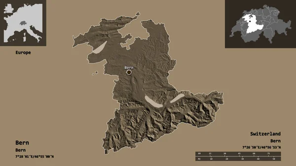 Σχήμα Της Βέρνης Καντόνι Της Ελβετίας Και Την Πρωτεύουσα Της — Φωτογραφία Αρχείου