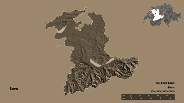 Форма Берна Кантона Швейцария Столицей Изолированы Прочном Фоне Дистанционный Масштаб — стоковое фото