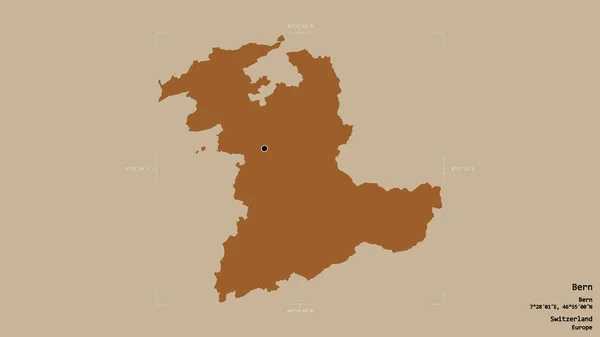 Территория Берна Кантон Швейцарии Изолирована Твердом Фоне Геометрической Коробке Метки — стоковое фото