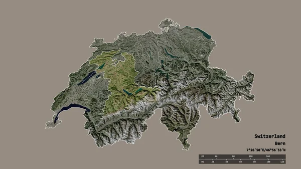 Forma Desnaturalizada Suiza Con Capital División Regional Principal Zona Separada — Foto de Stock