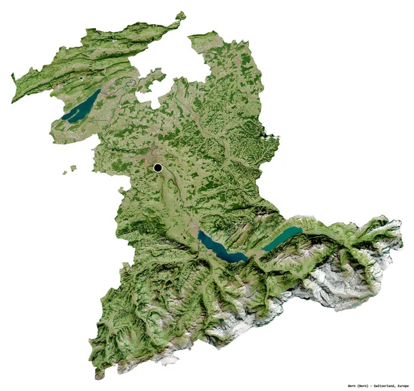 Gestalt Von Bern Kanton Schweiz Mit Seiner Hauptstadt Isoliert Auf — Stockfoto