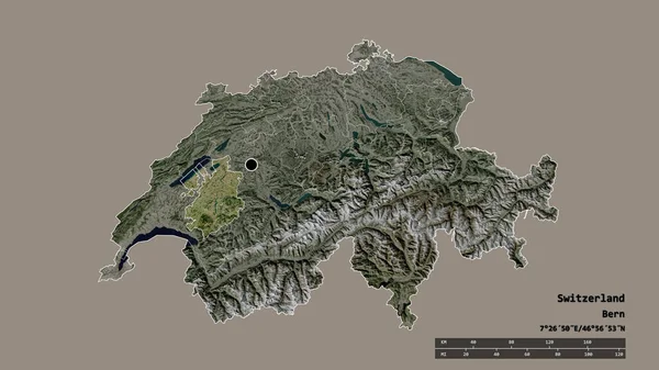 Forma Desnaturalizada Suiza Con Capital División Regional Principal Zona Separada — Foto de Stock