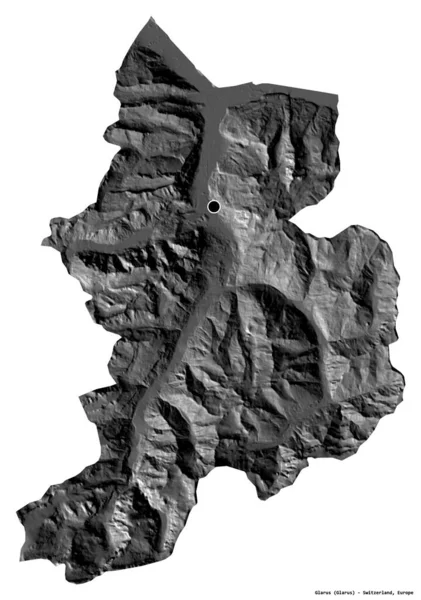 Σχήμα Του Γλάρου Καντονίου Της Ελβετίας Την Πρωτεύουσά Του Απομονωμένη — Φωτογραφία Αρχείου