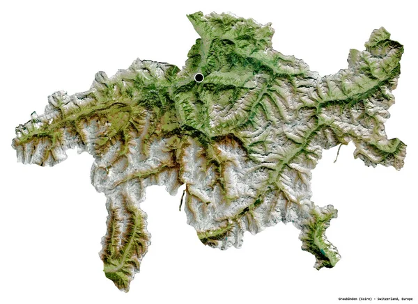 Σχήμα Graubunden Καντόνι Της Ελβετίας Κεφάλαιό Του Απομονωμένο Λευκό Φόντο — Φωτογραφία Αρχείου