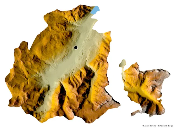 Gestalt Von Obwalden Kanton Schweiz Mit Seiner Hauptstadt Isoliert Auf — Stockfoto