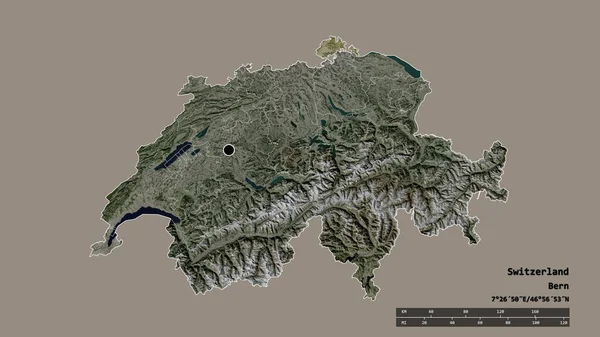 Спустошена Форма Швейцарії Столицею Основним Регіональним Поділом Відокремленою Територією Шаффхаузен — стокове фото