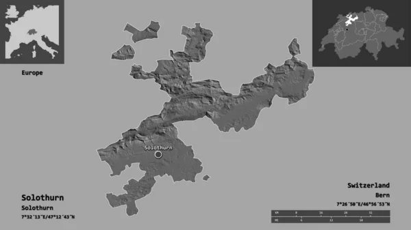 Σχήμα Solothurn Καντόνι Της Ελβετίας Και Την Πρωτεύουσα Της Κλίμακα — Φωτογραφία Αρχείου