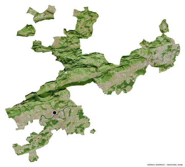 Form Von Solothurn Kanton Schweiz Mit Seiner Hauptstadt Isoliert Auf — Stockfoto