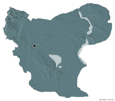 Suriye 'nin Halep kenti, başkenti beyaz arka planda izole edilmiştir. Renkli yükseklik haritası. 3B görüntüleme