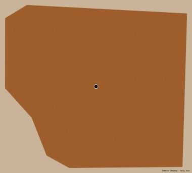 Suriye eyaleti Şam 'ın şekli, başkenti katı bir renk arkaplanı ile izole edilmiştir. Desenli dokuların bileşimi. 3B görüntüleme