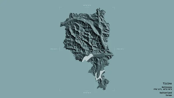 Zona Ticino Cantón Suiza Aislada Sobre Fondo Sólido Una Caja — Foto de Stock