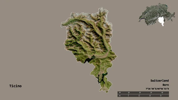 Σχήμα Ticino Καντόνι Της Ελβετίας Κεφάλαιό Του Απομονωμένο Στέρεο Υπόβαθρο — Φωτογραφία Αρχείου