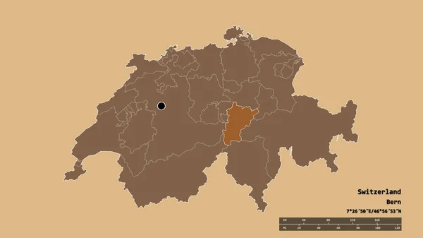 Спустошена Форма Швейцарії Столицею Основним Регіональним Поділом Відокремленою Територією Урі — стокове фото