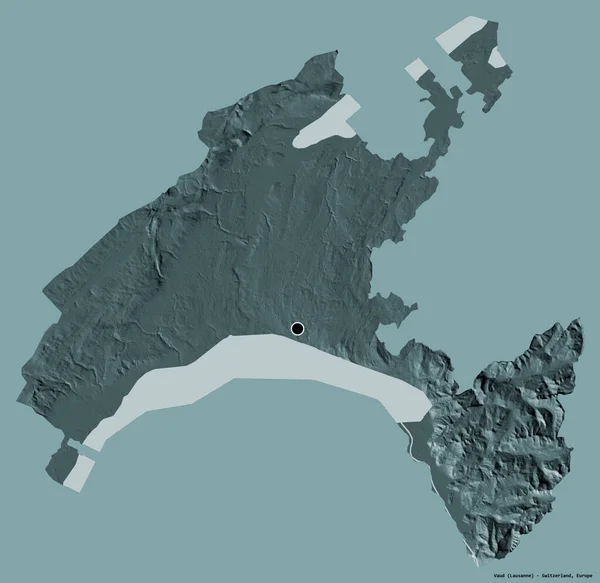 Form Vaud Kantonen Schweiz Med Sin Huvudstad Isolerad Solid Färg — Stockfoto