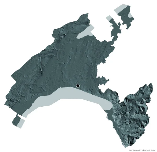 Vorm Van Vaud Kanton Van Zwitserland Met Hoofdstad Geïsoleerd Witte — Stockfoto