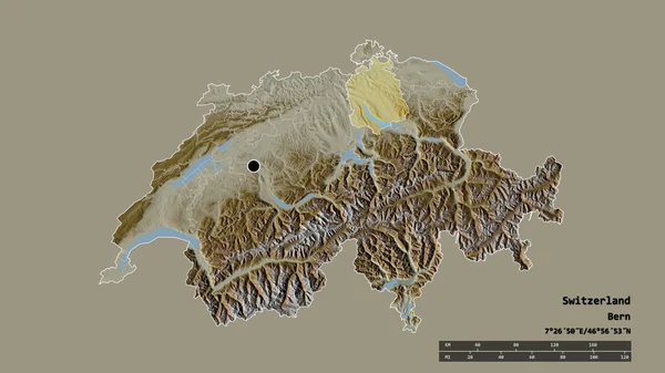 Başkenti Ana Bölgesel Bölümü Ayrılmış Zürih Bölgesi Ile Sviçre Nin — Stok fotoğraf