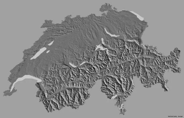 Forma Suiza Con Capital Aislado Sobre Fondo Color Sólido Mapa — Foto de Stock