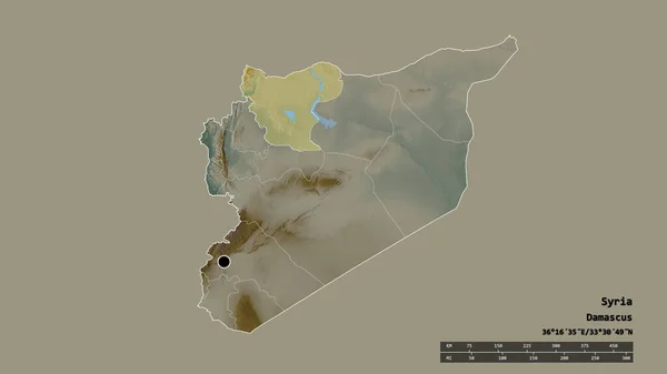 Vyprahlý Tvar Sýrie Hlavním Městem Hlavní Regionální Divizí Oddělenou Oblastí — Stock fotografie
