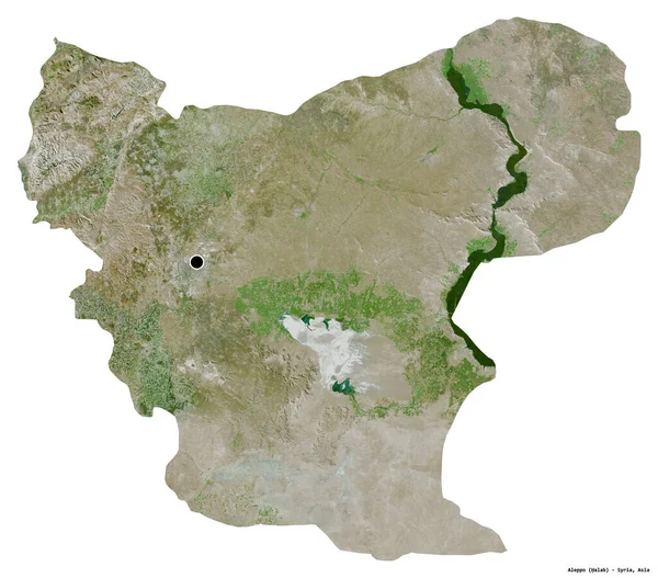 Gestalt Von Aleppo Provinz Von Syrien Mit Seiner Hauptstadt Isoliert — Stockfoto