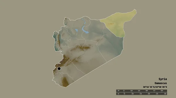 Afgebroken Vorm Van Syrië Met Haar Hoofdstad Belangrijkste Regionale Divisie — Stockfoto