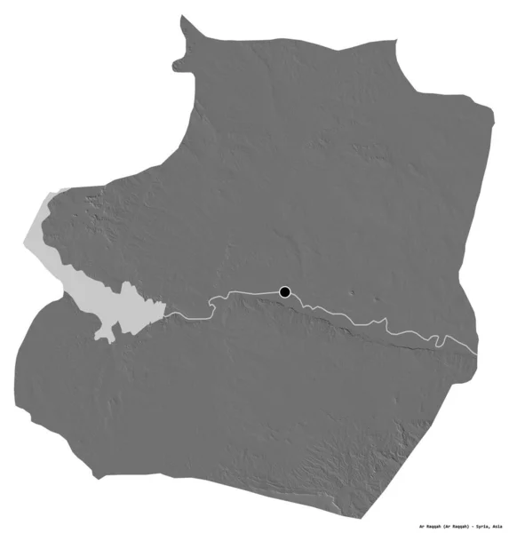 Forma Raqqah Provincia Siria Con Capital Aislada Sobre Fondo Blanco — Foto de Stock