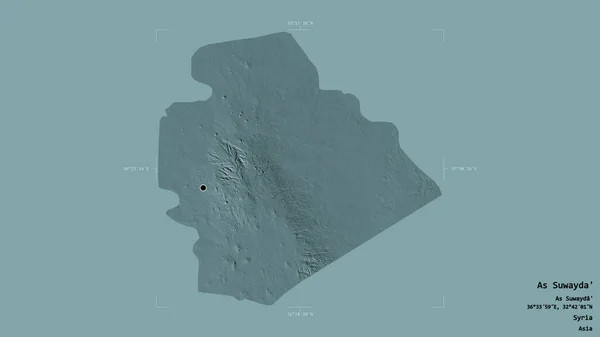 Área Suwayda Província Síria Isolada Fundo Sólido Uma Caixa Delimitadora — Fotografia de Stock
