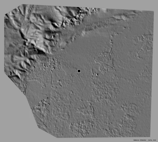 Форма Дамаска Провинции Сирия Столицей Изолированной Прочном Цветном Фоне Карта — стоковое фото